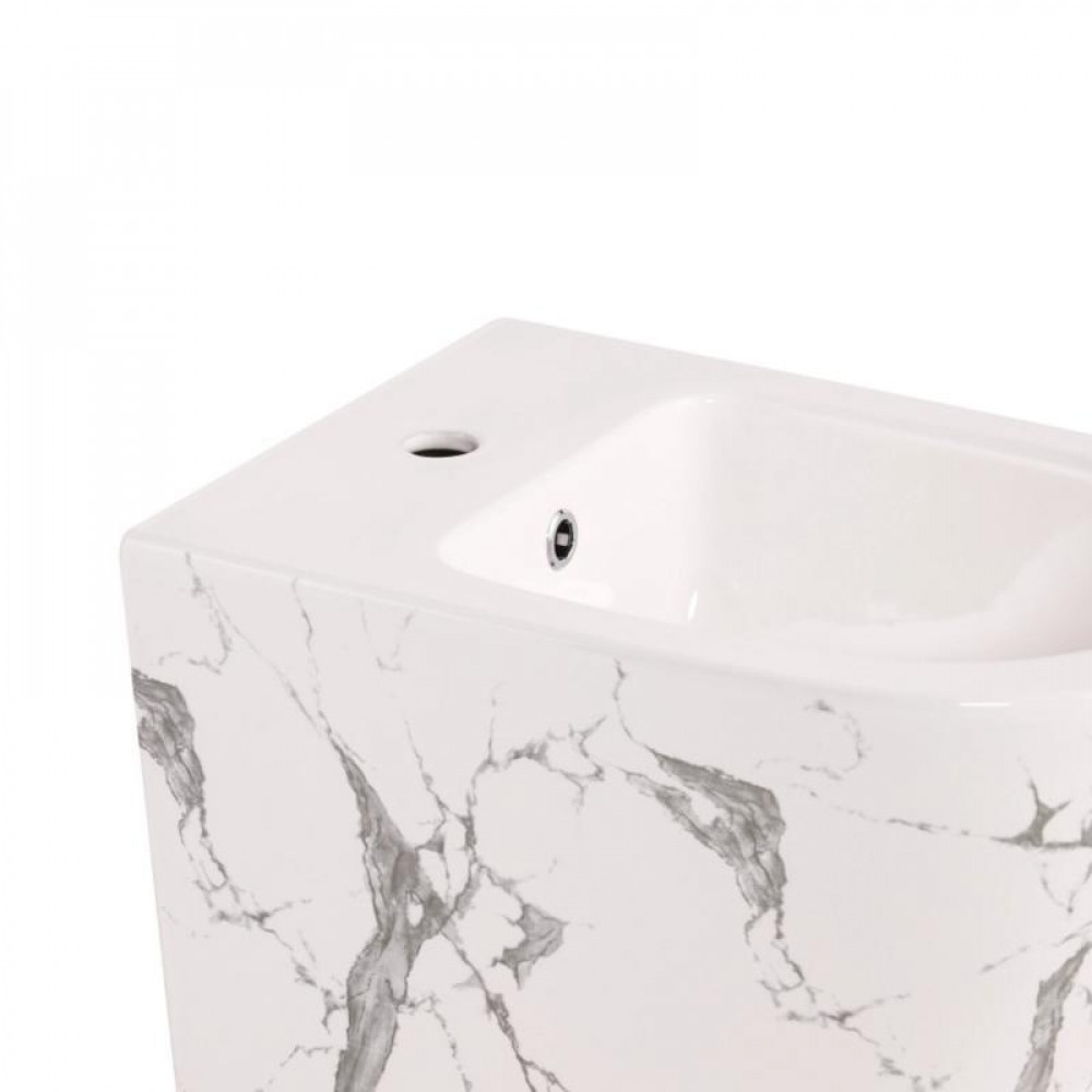 Комплект Qtap Robin Marble 3 в 1: підвісний унітаз Ultra Quiet + біде підвісне + раковина накладна QTROBMR49160 SD00055284