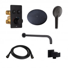 Акційний набір Qtap: Змішувач для душу Votice QTVOT6442T105NKB+Лійка QTHLAVA228O1ZBB+Лійка QTRUCA120O3KBB+Шланг