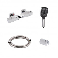 Акційний набір Qtap: Змішувач для душу Zkrouceny QTZKR40T105C+Лійка Rucni QTRUC125CRM45954+Шланг Hadice QTHADPVC160C+Тримач