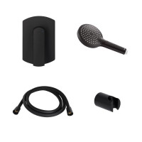 Акційний набір Qtap: Змішувач для душу Slavonice QTSLA267BLM45903+Лійка Rucni QTRUCA120O3KBB+Шланг Hadice QTHADPVCSQ160B+Тримач