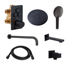 Акційний набір Qtap: Змішувач для душу Votice QTVOT6443T105NKB+Лійка QTHLAVA228O1ZBB+Лійка