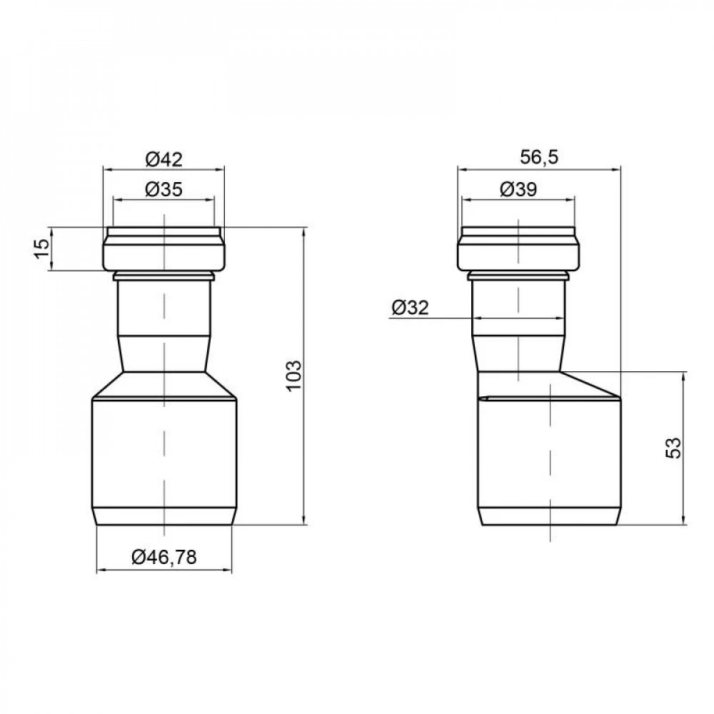 Редукція каналізаційна TA Sewage 50х32 пряма SD00034576