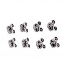 Qtap Комплект подвійних роликів хром 2 шт низ + 2 шт верх PRESTO CRM 1088SP5,1099SP5