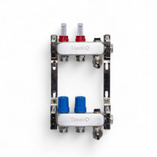 501202 Колектор на 2 контури, з витратомірами, краном Маєвськ та зливним, нерж.сталь Tervix Pro Line