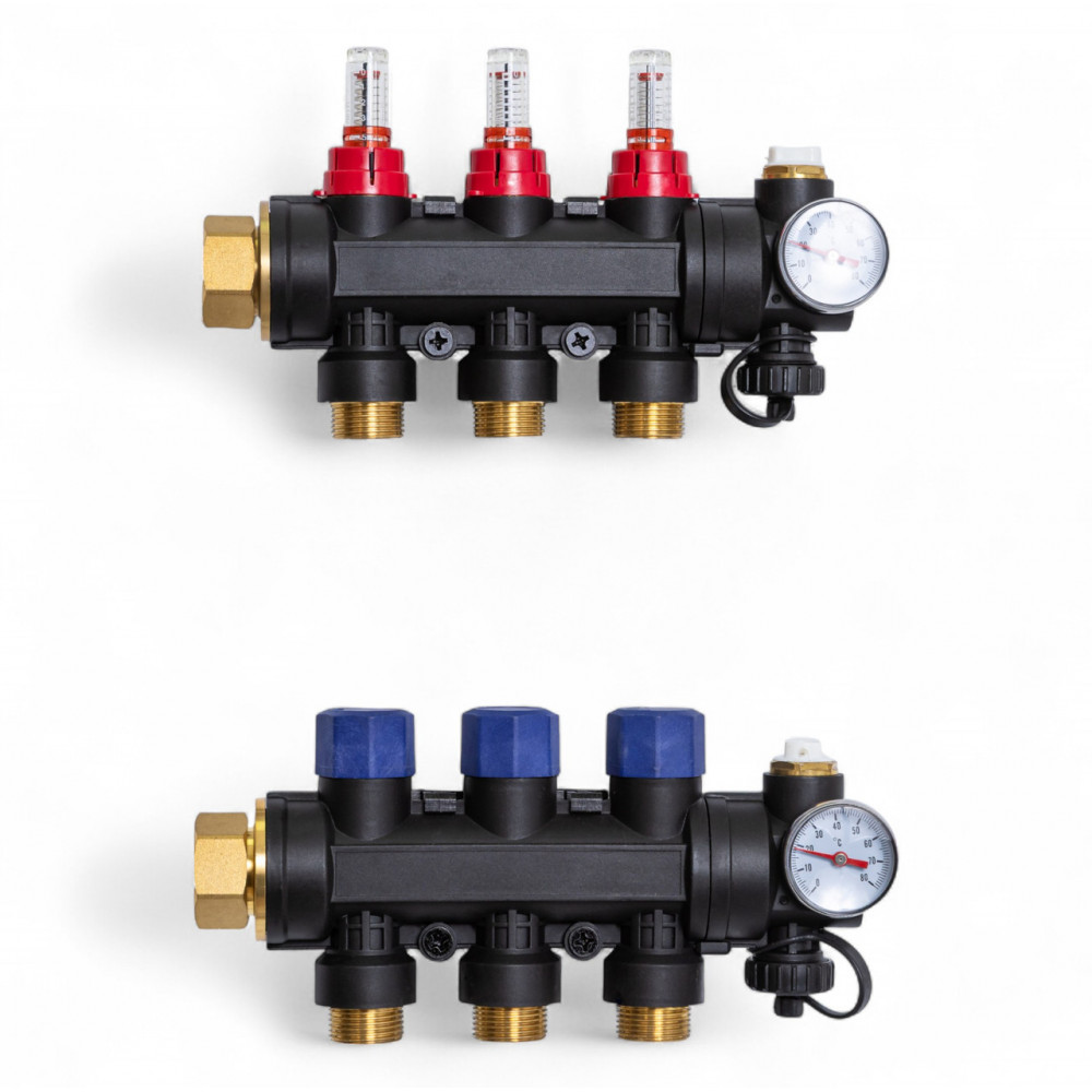 503203 Колектор пластиковий на 3 контури з витратомірами Tervix Pro Line 503203