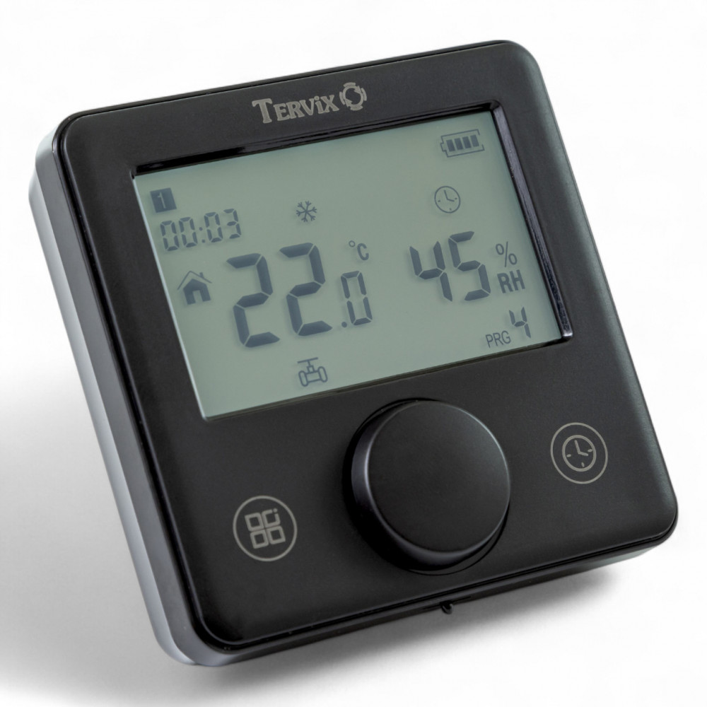 118330 Безпровідний кімнатний термостат WiFi Tervix Pro Line для газового/електричного котла, чорний 118330