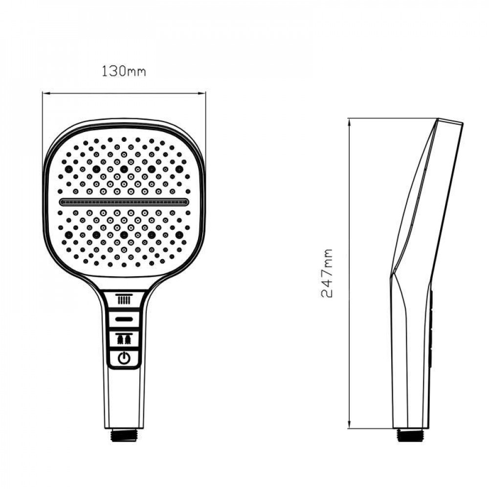 Лійка для ручного душу Qtap Rucni 130x130 мм QTRUC125BLM45957 Black Matt SD00052081