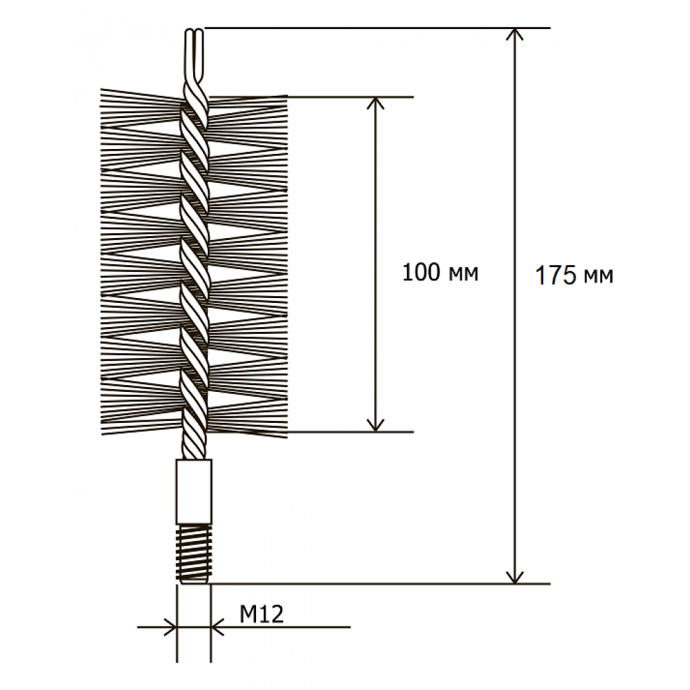 Щітка металева для чищення теплообмінника котлів, труб Savent 80 мм 104098