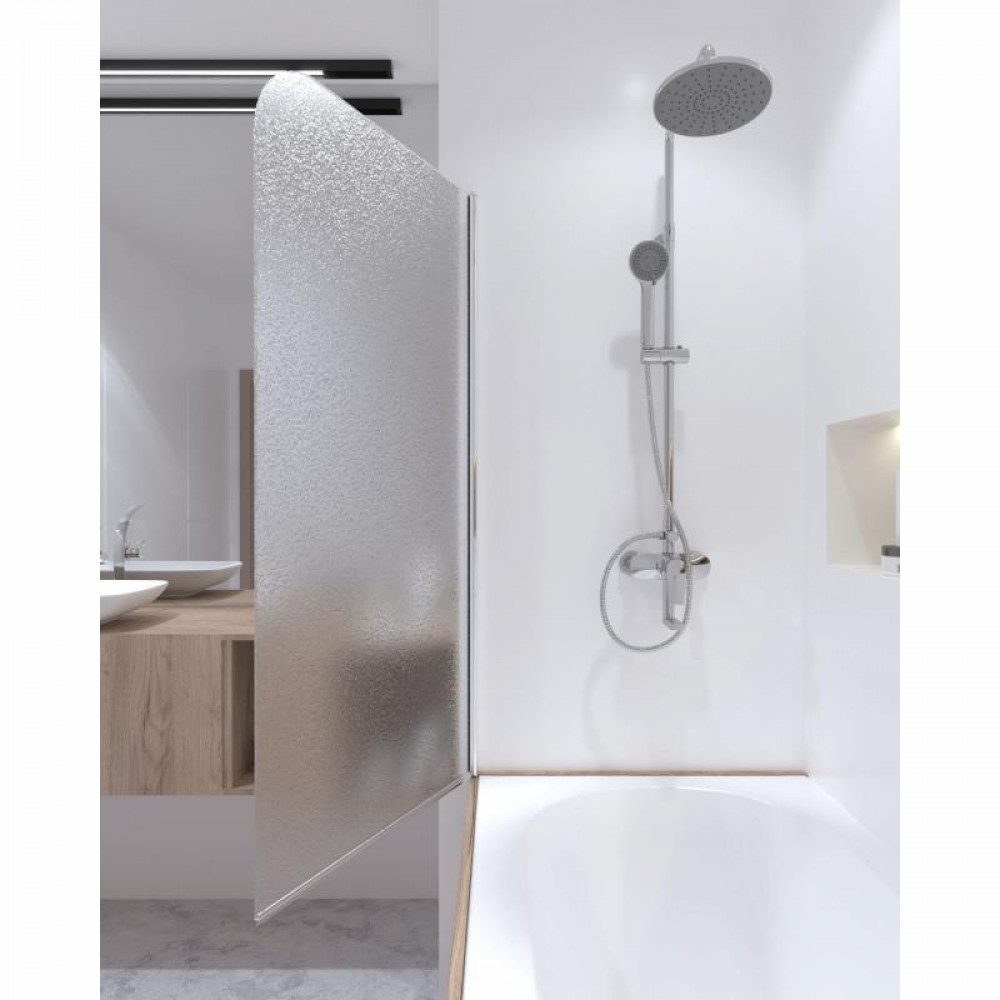 Штора на ванну Qtap Standard CRM407513APL скло Pear 6 мм, 75х130 см, ліва SD00039718