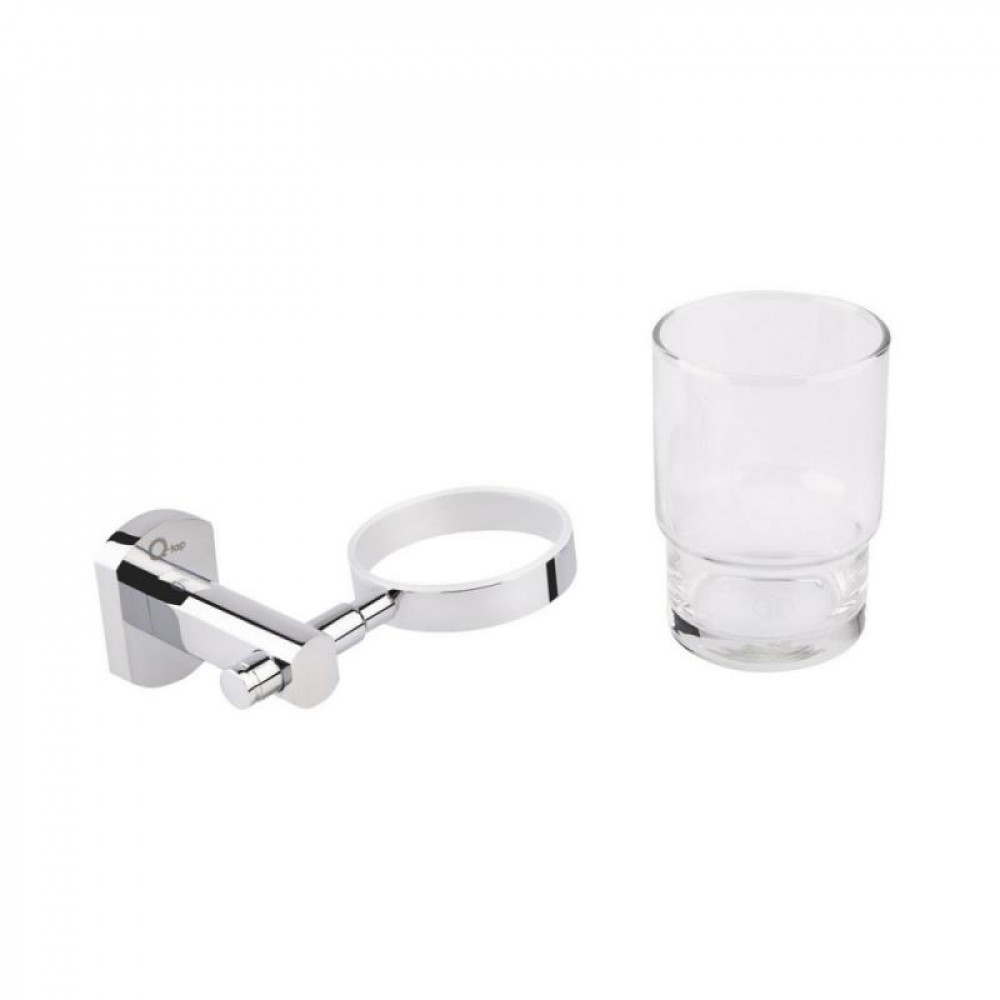Склянка з тримачем Qtap Liberty настінна QTLIBCRM1158 Chrome SD00031284