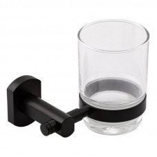 Склянка з тримачем Qtap Liberty настінна QTLIBBLM1158 Black