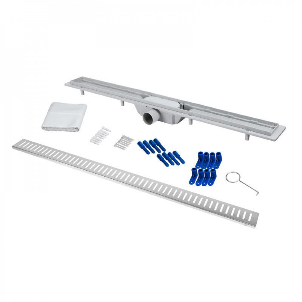 Трап Qtap Dry FA304-900 лінійний з сухим закривом та нержавіючою решіткою 900х73 SD00038749