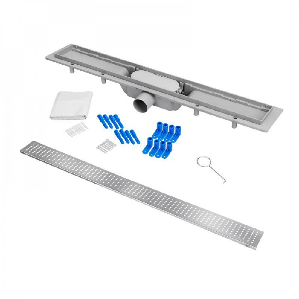 Трап Qtap Dry FB304-900 лінійний з сухим закривом та нержавіючою решіткою 900х73 SD00034834