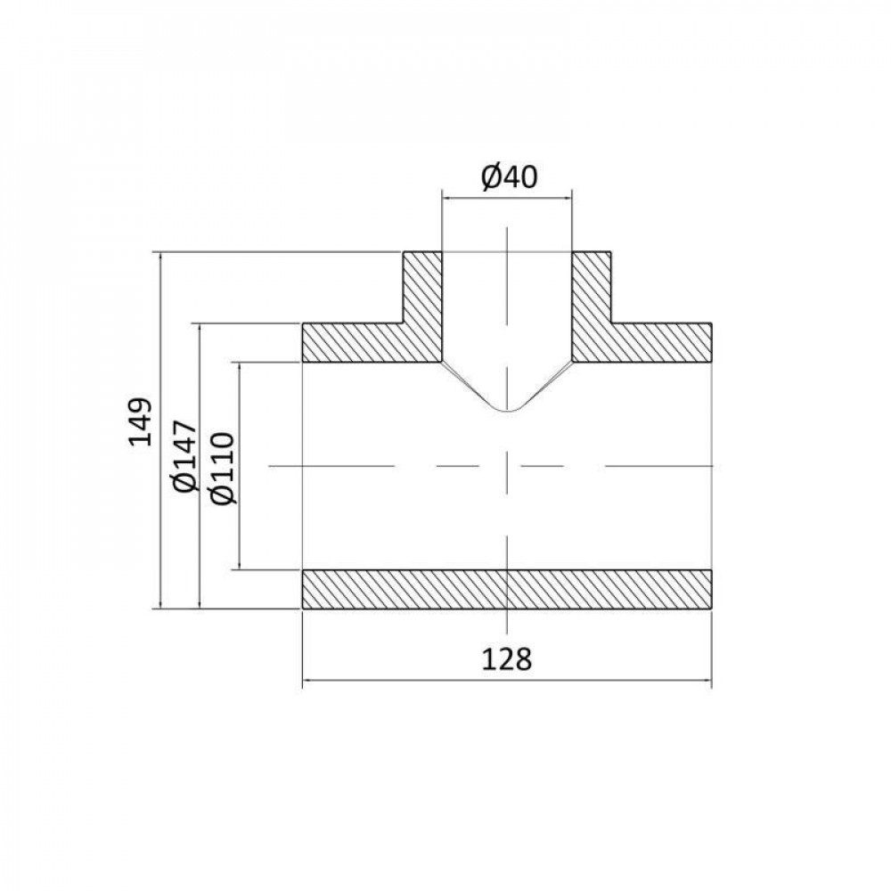 Трійник PPR Blue Ocean 110х40х110 редукційний SD00009234
