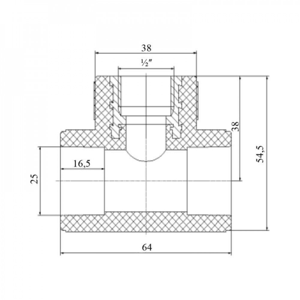 Трійник PPR Blue Ocean 25х1/2"х25 ВР SD00009244