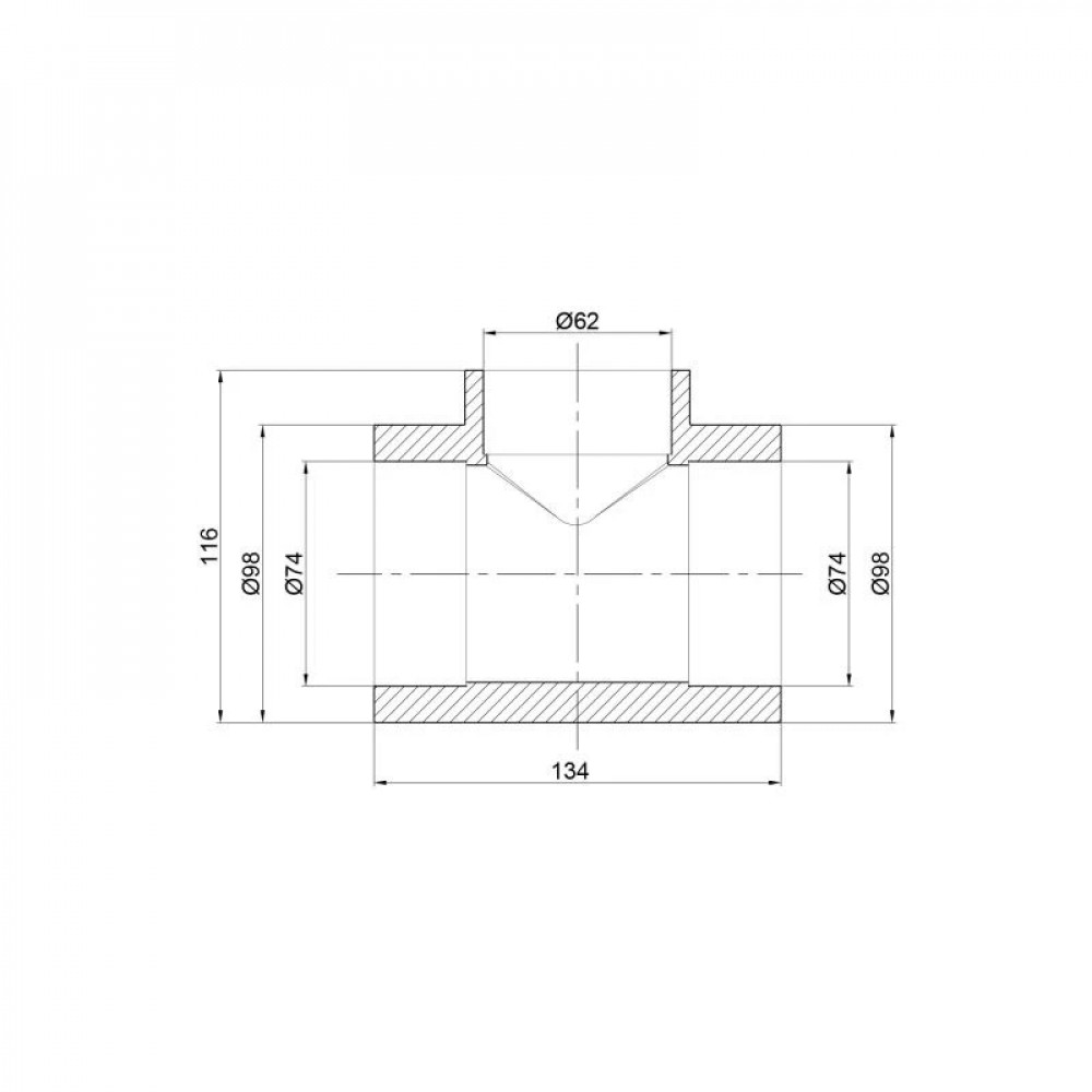 Трійник PPR Thermo Alliance 75х63х75 SD00029377
