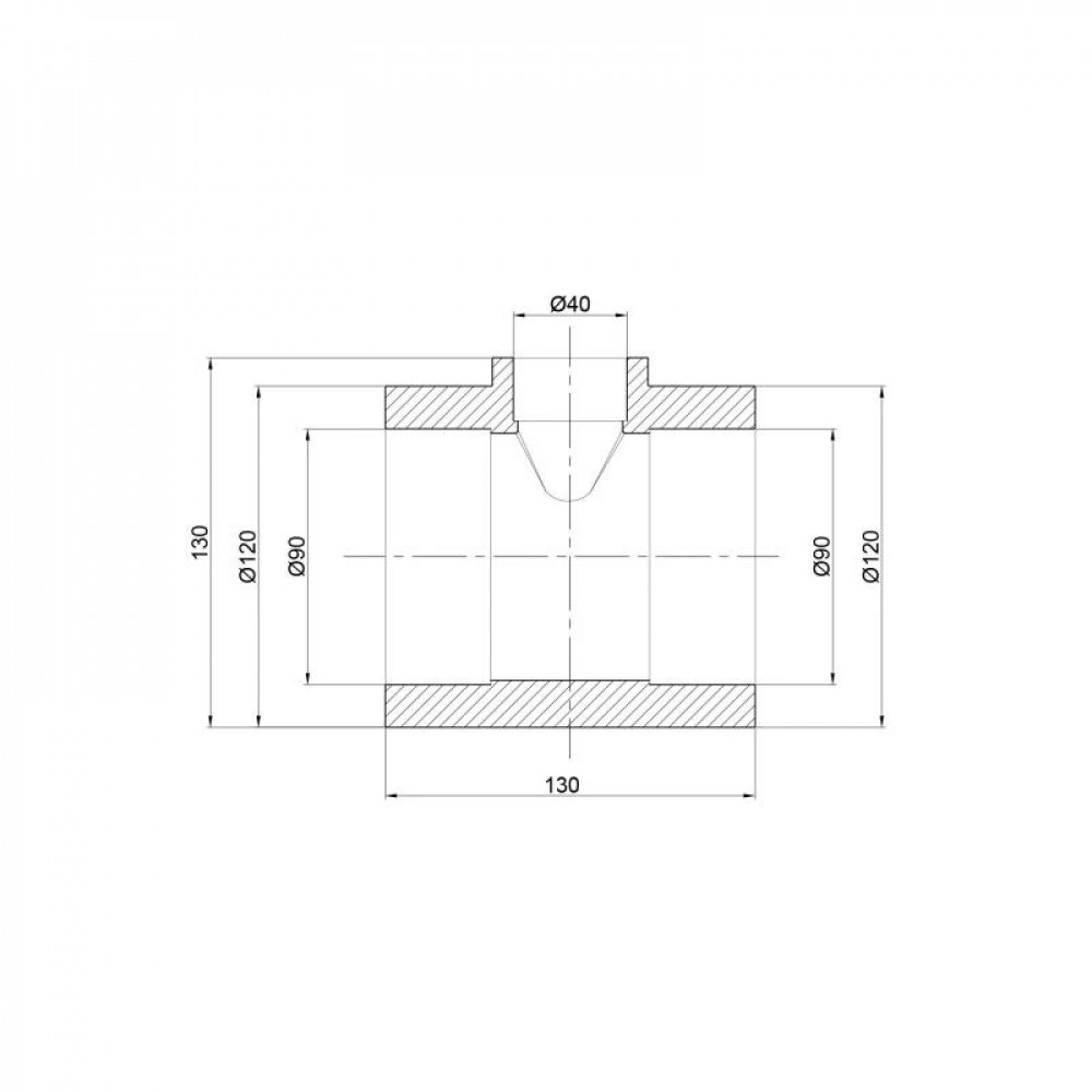 Трійник PPR Thermo Alliance 90х40х90 SD00029378
