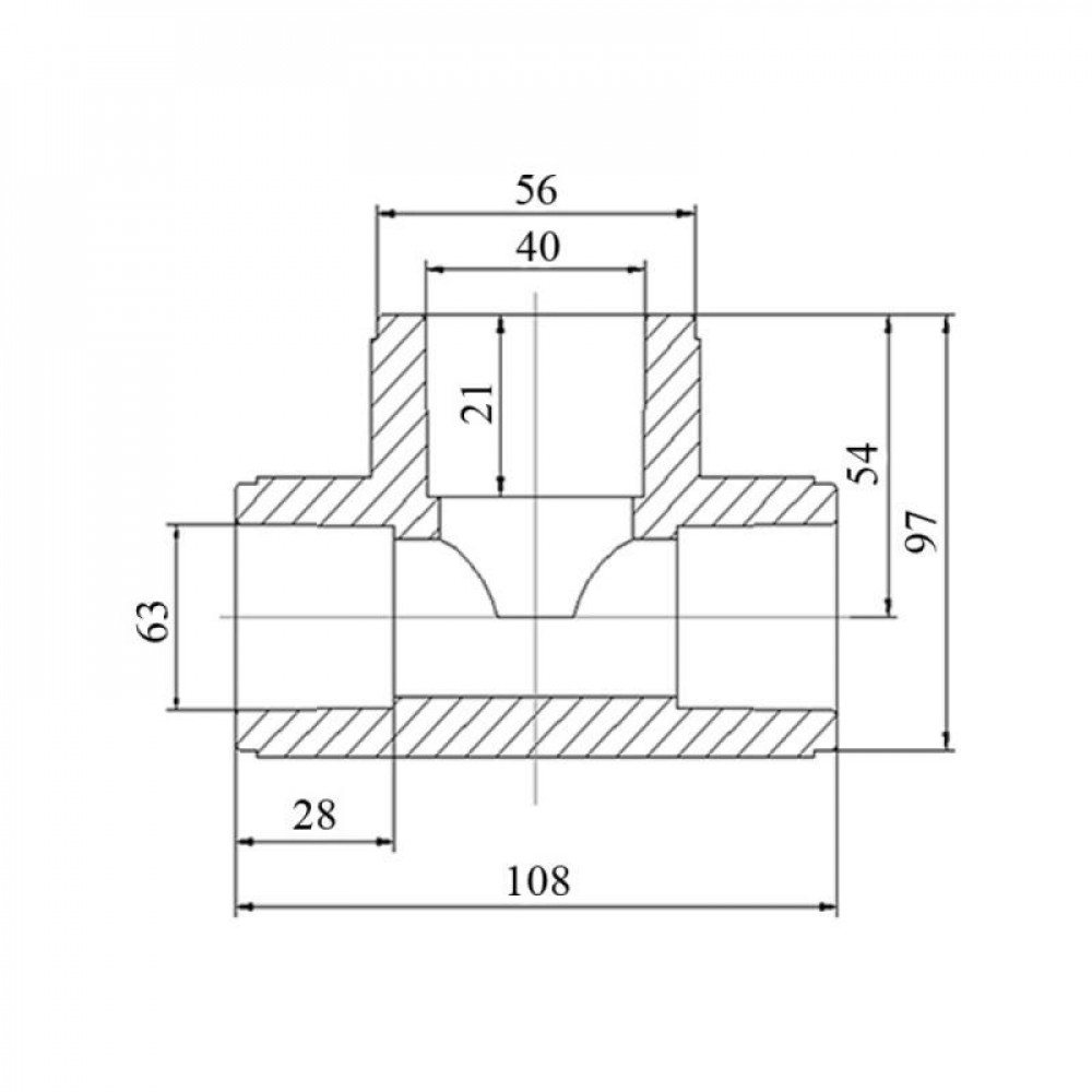 Трійник PPR Blue Ocean 63х40х63 редукційний SD00009222