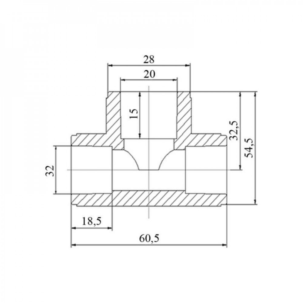Трійник PPR Blue Ocean "Білий" 32х20х32 редукційний SD00042157