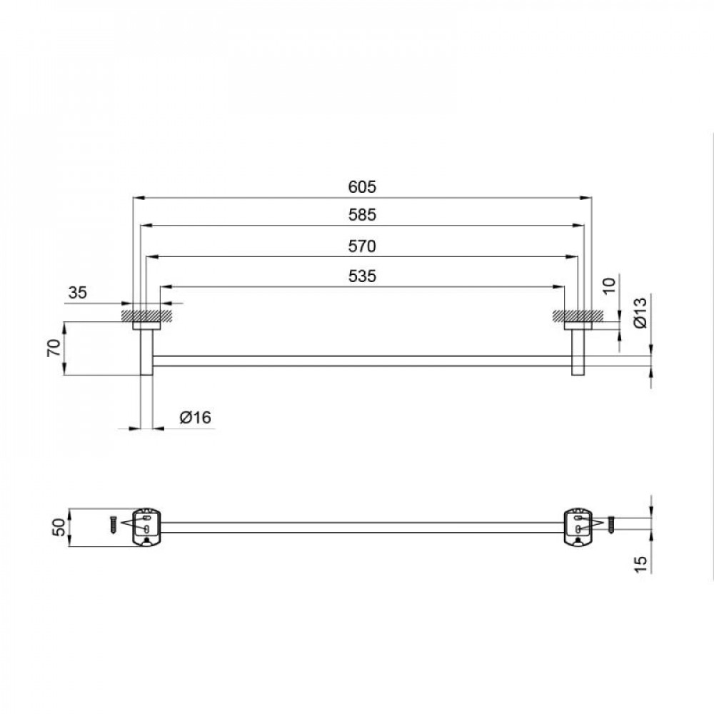 Тримач для рушника Qtap Liberty 605 мм QTLIBCRM1124 Chrome SD00031719