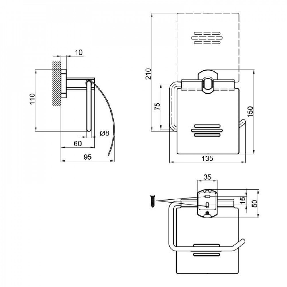 Тримач для туалетного тата Qtap Liberty QTLIBBLM1151 Black SD00040018