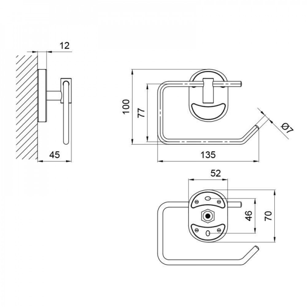 Тримач для туалетного татару Lidz Oreo 0303 LDORE0303CRM22152 Chrome SD00028249