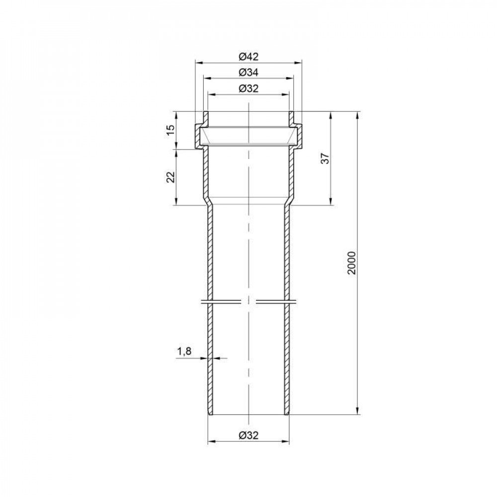 Труба PPR каналізаційна TA Sewage 32х1,8, 2 м SD00034586