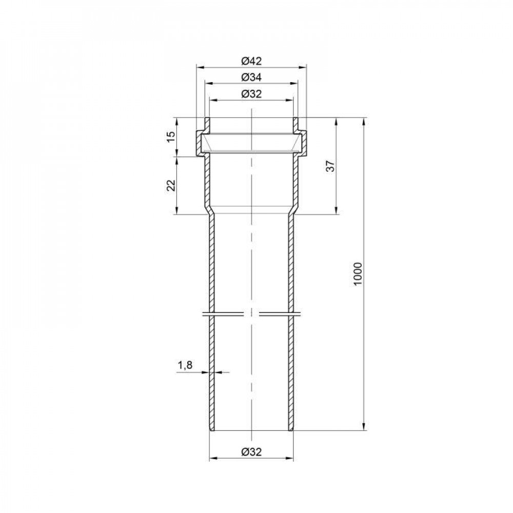 Труба PPR каналізаційна TA Sewage 32х1,8, 1 м SD00034584