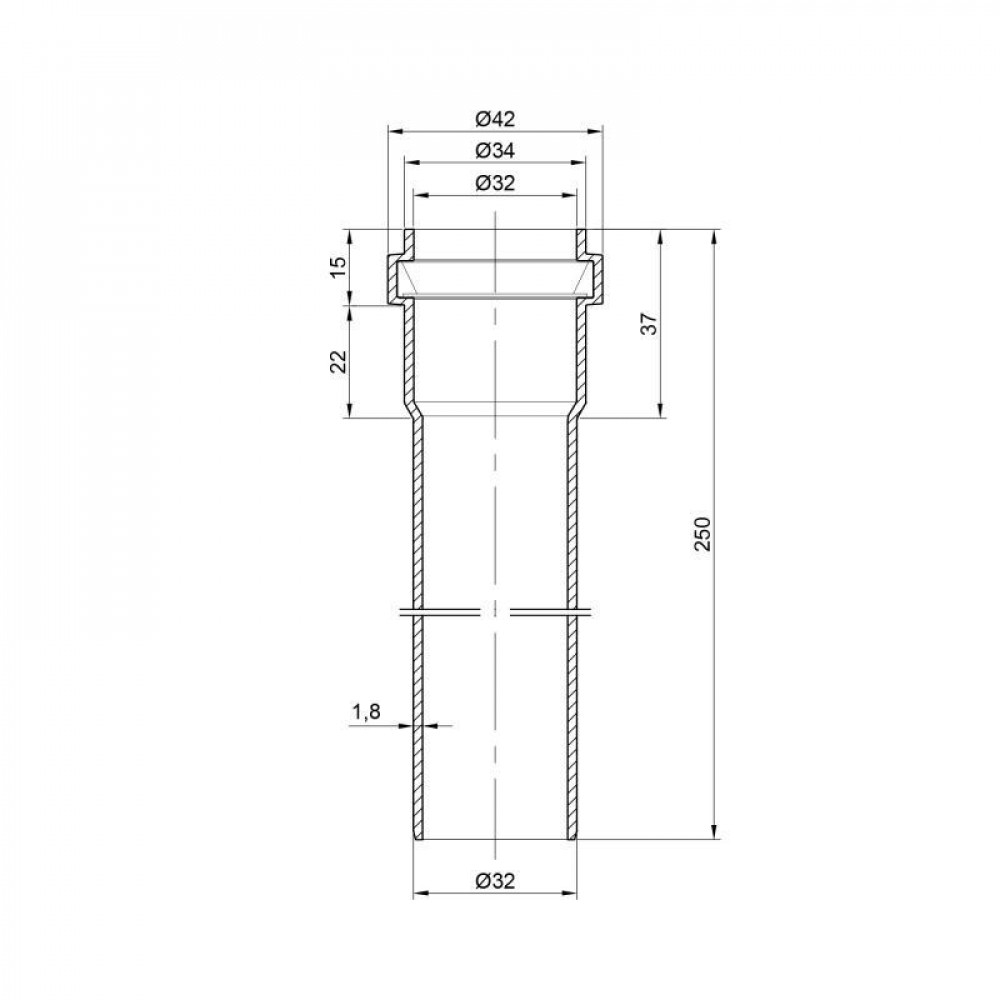 Труба PPR каналізаційна TA Sewage 32х1,8, 0,25 м SD00034580