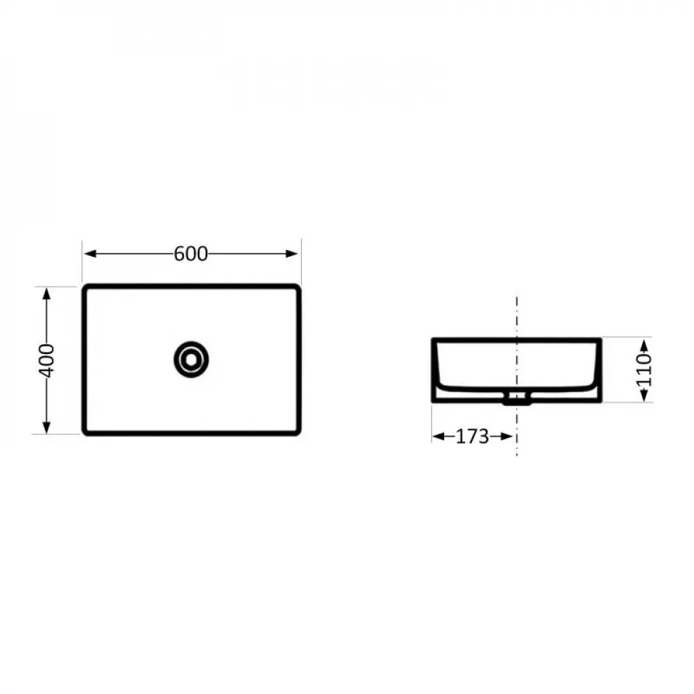 Раковина-чаша Qtap Tern 600x400x110 White QT17112174WN SD00052923