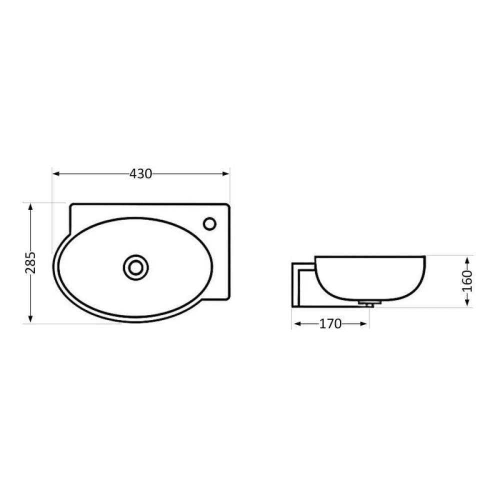 Раковина Qtap Leo 420x280x150 White QT11115011RWN SD00052901