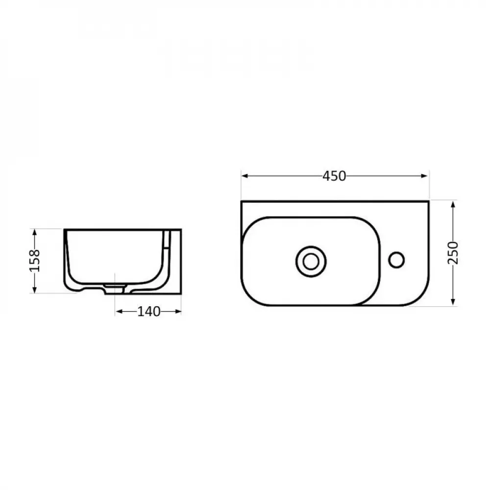 Раковина Qtap Tern 450х260х158 White QT17115117RWN SD00052903
