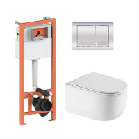 Готове рішення Qtap для ванної кімнати: підвісний унітаз Taurus + комплект інсталяції Nest 4 в 1 (квадратна