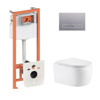 Готове рішення Qtap для ванної кімнати: підвісний унітаз Taurus Ultra Quiet 515×360×350 + комплект інсталяції Nest 4 в 1 (лінійна