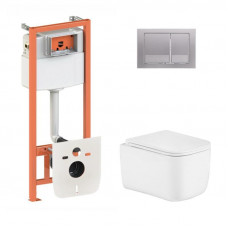 Готове рішення Qtap для ванної кімнати: підвісний унітаз Gemini Ultra Quiet 485×340×350 + комплект інсталяції Nest 4 в 1