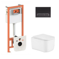 Готове рішення Qtap для ванної кімнати: підвісний унітаз Gemini Ultra Quiet 485×340×350 + комплект інсталяції Nest 4 в 1 (лінійна