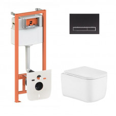 Готове рішення Qtap для ванної кімнати: підвісний унітаз Gemini Ultra Quiet 485×340×350 + комплект інсталяції Nest 4 в 1 (лінійна
