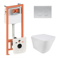 Готове рішення Qtap для ванної кімнати: підвісний унітаз Tern Ultra Quiet 490x365x325 + комплект інсталяції Nest 4 в 1 (кругла