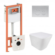 Готове рішення Qtap для ванної кімнати: підвісний унітаз Tern + комплект інсталяції Nest 4 в 1 (кругла клавіша