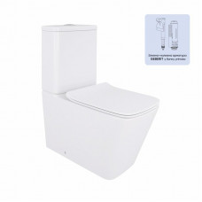 Унітаз-компакт Qtap Crow безобідковий з сідінням Soft-close QT05222170W