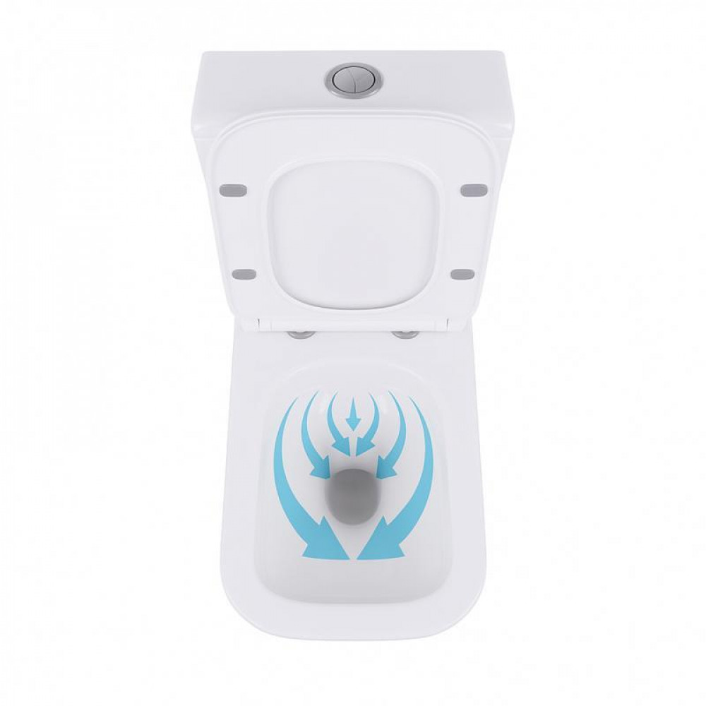 Унітаз-компакт Qtap Crow безобідковий з сідінням Soft-close QT05222170W SD00036221