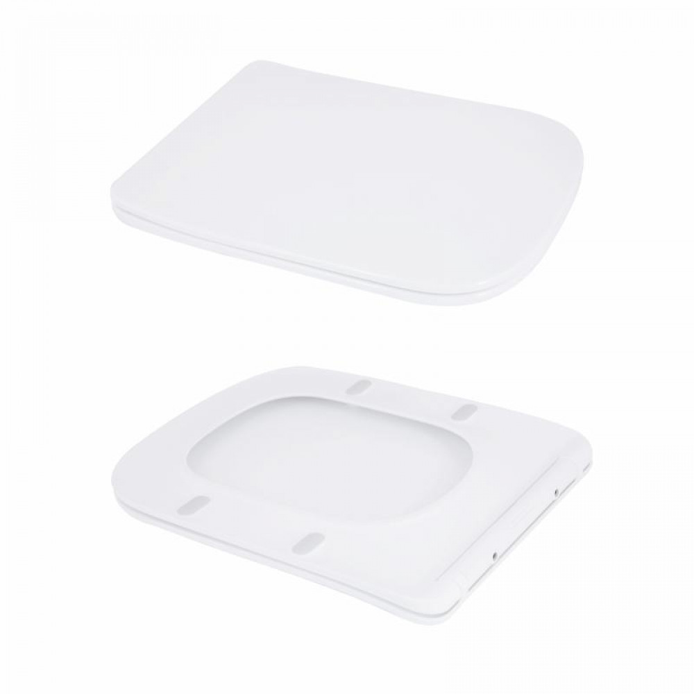 Унитаз-моноблок напольный Qtap Kolibri Ultra Quiet безобедочный с сиденьем Soft-close WHITE QT10226380W SD00052624