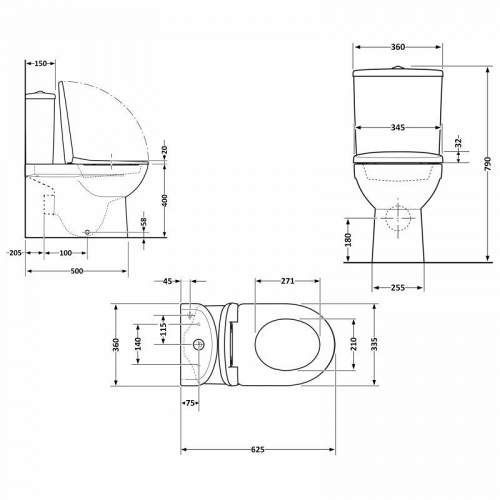 Унітаз підлоговий Qtap Evia Ultra Quiet 630×350×795 мм з сидінням Soft-close, White QTEVI27W49258 SD00055382