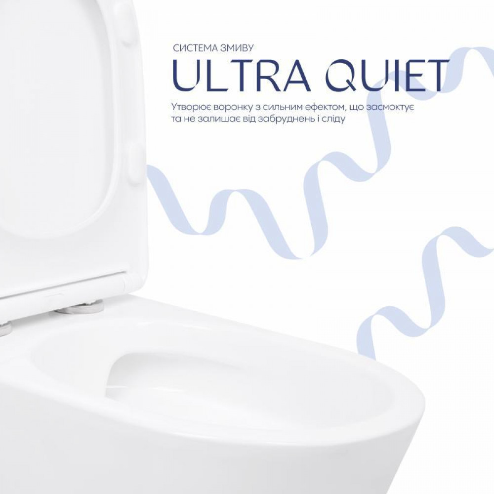 Унітаз підлоговий Qtap Arvin Ultra Quiet 630×350×795 мм з сидінням Soft-close, White QTARV27W49259 SD00055383