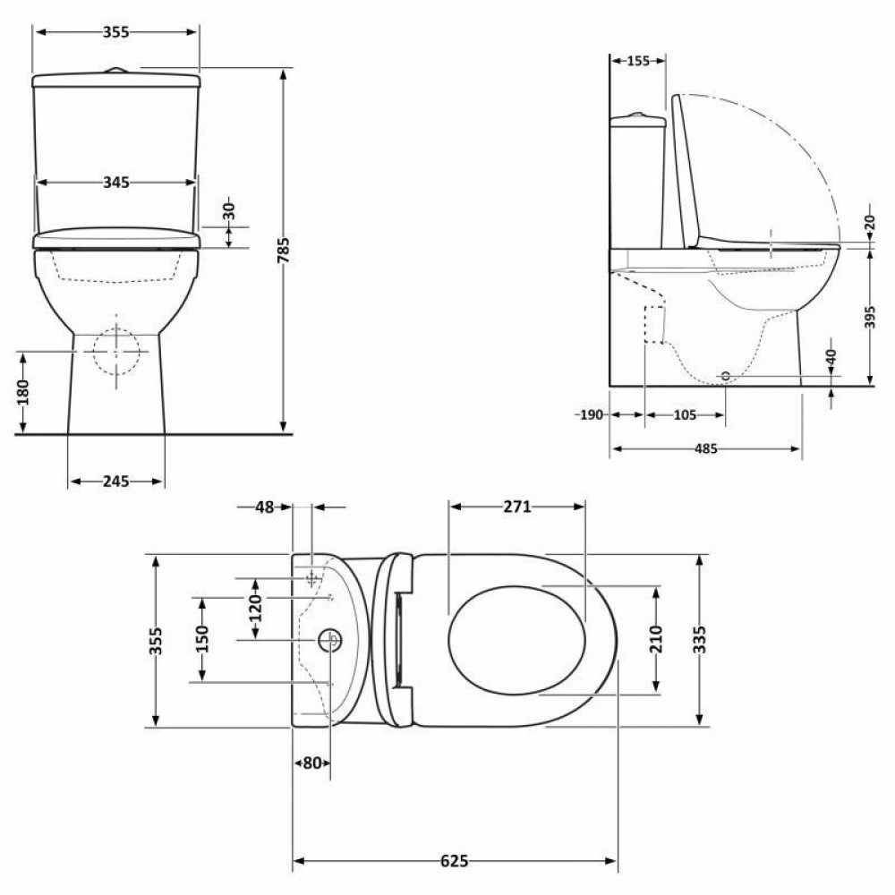 Унітаз підлоговий Qtap Leo Ultra Quiet 620×355×790 мм з сидінням Soft-close, White QTLEO27W49261 SD00055385