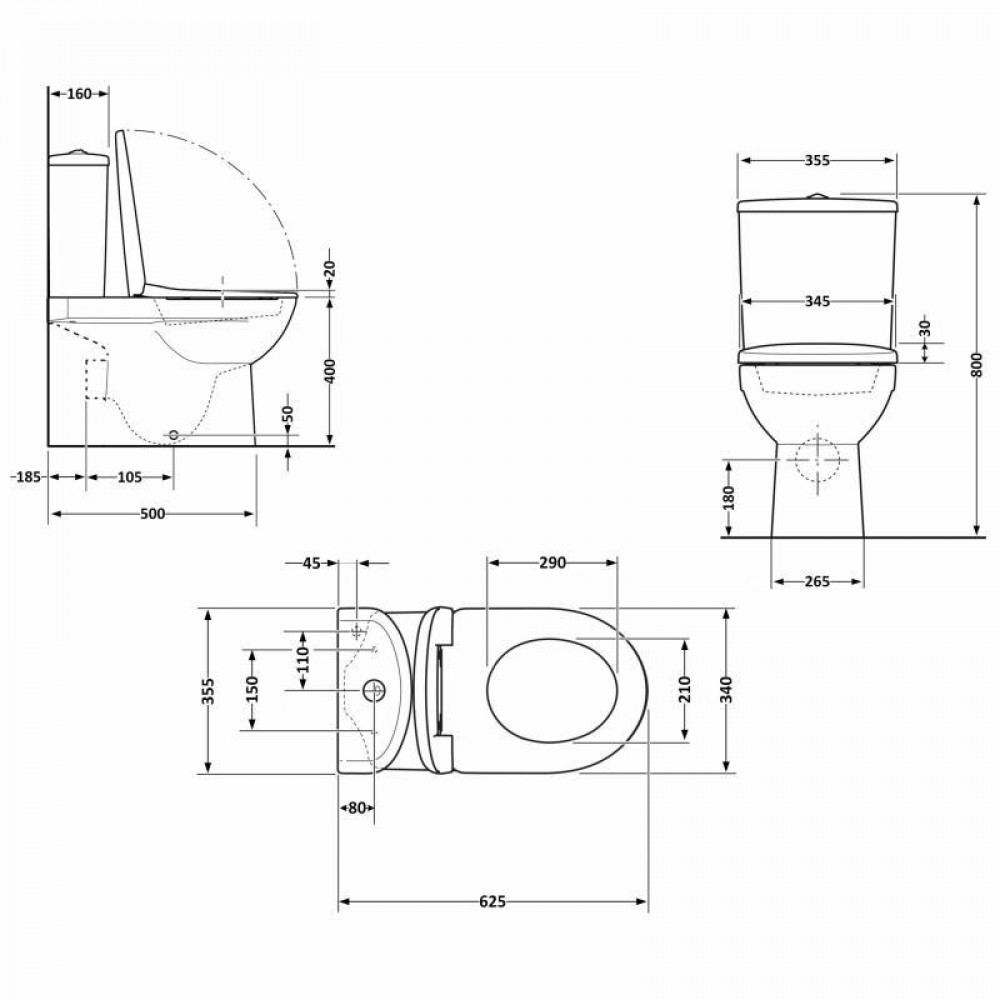 Унітаз підлоговий Qtap Aquarius Ultra Quiet 620×355×790 мм з сидінням Soft-close, White QTAQAW27W49262 SD00055386
