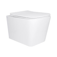 Унитаз подвесной Qtap Tern Ultra Quiet безобедочный с сиденьем Soft-close WHITE QT17332303AW