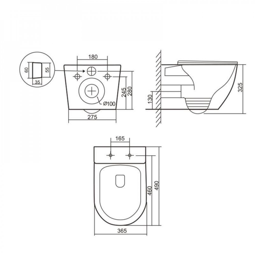 Унітаз підвісний Robin Ultra Quiet 490×365×325 мм, Stone Grey, з сидінням Slim Duroplast / Soft-close / Quick Release SD00054282