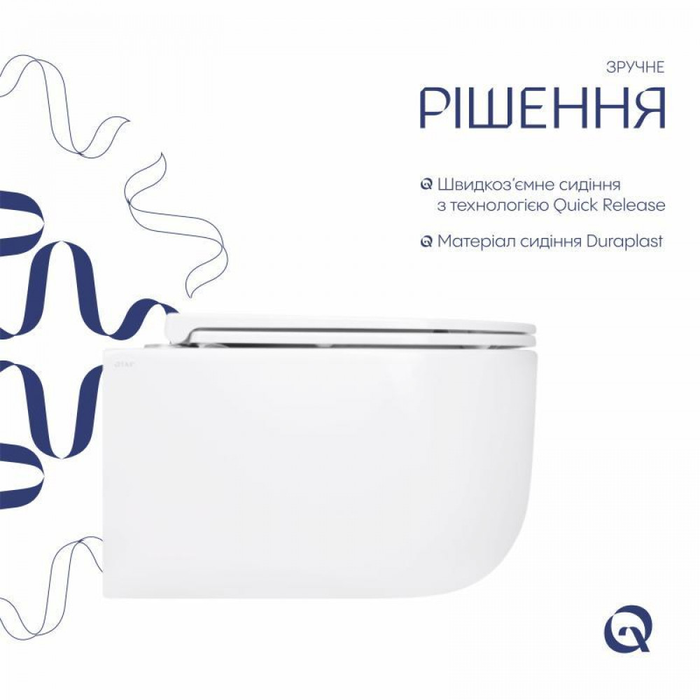 Унітаз підвісний Qtap Taurus безободковий з сидінням Soft-close QT2433084EUQW SD00051552