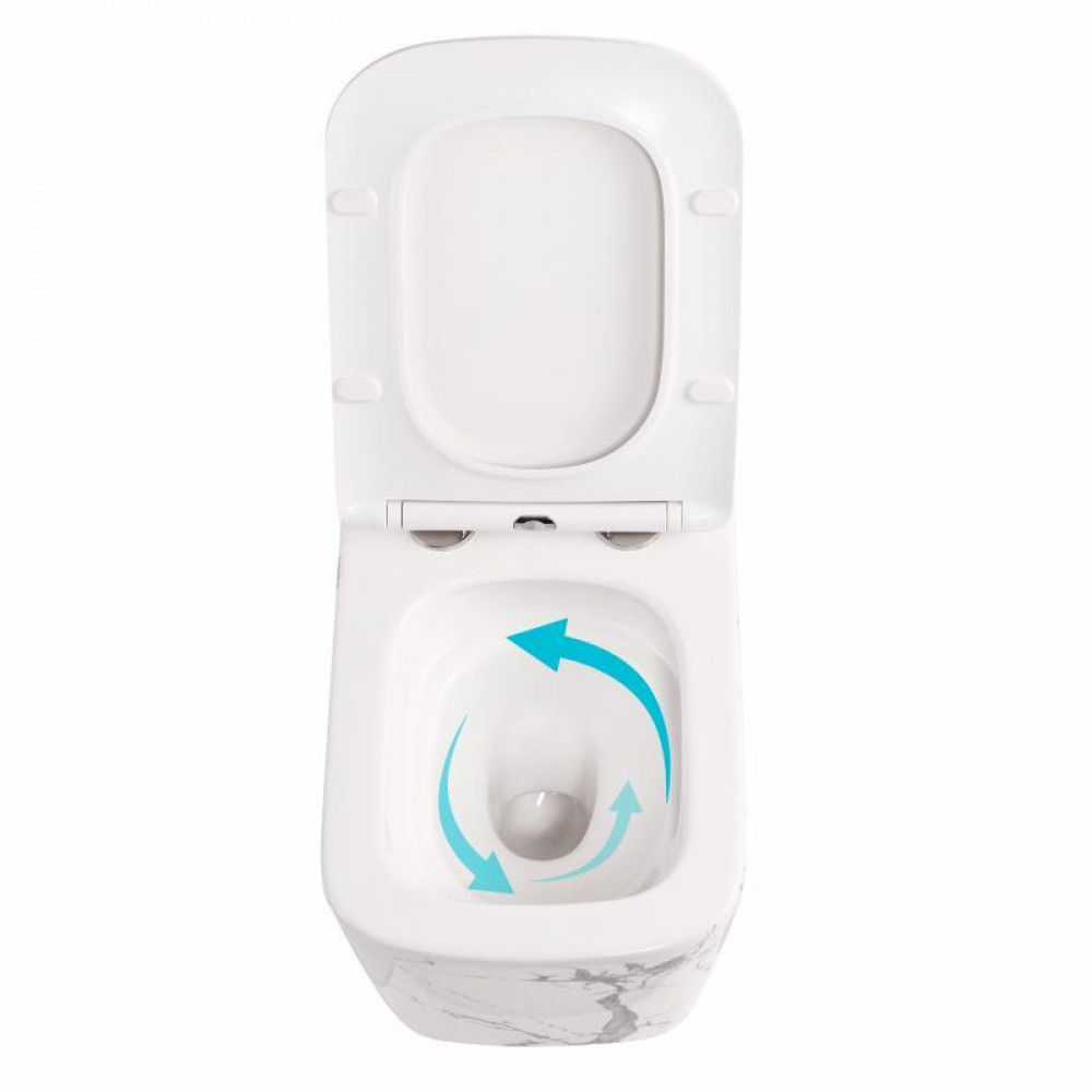 Унітаз підвісний Tern Ultra Quiet 490×365×325 мм, Marble, з сидінням Slim Duroplast / Soft-close / Quick Release QT17332303ASMR SD00054291